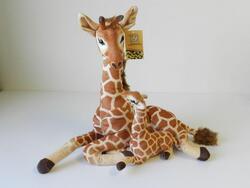 Žirafa s mládětem plyš 24cm
