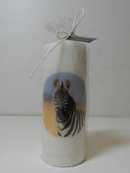 Svíčka válec zebra 4,7x10cm