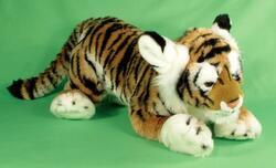 Tygr hnědý plyš ležící 48cm