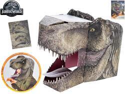 Jurský svět 3D maska skládací s nálepkami a motivem T-Rexe v krabičce