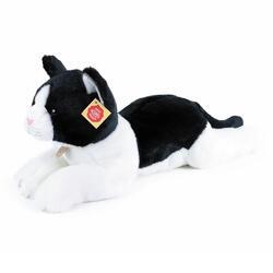 Kočka černobílá ležící plyš 35cm - 1