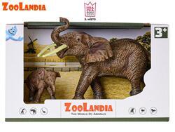 Slon s mládětem Zoolandia v krabičce