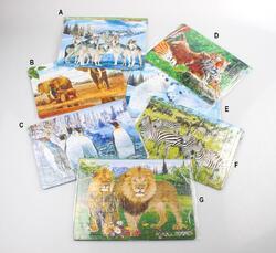 Puzzle zvířata s kreslící podložkou na zadní straně 28x21cm 8druhů(40ks/bal)