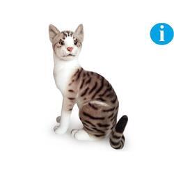 Kočka hnědo-bílá plyš 30cm