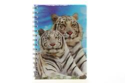 Zápisník A5 bílý tygr 3D