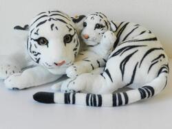 Tygr bílý s mládětem plyš 40cm