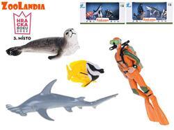 Žralok s potápěčem a doplňky Zoolandia 3 druhy v krabičce