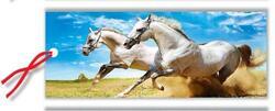 Záložka 3D s pravítkem 15,5 x 5,4cm - bílí koně