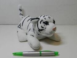 Tygr bílý plyš měkký ležící 20cm (130/karton)