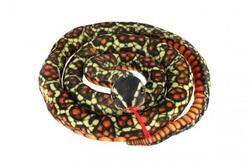 Had černo-oranžovo-žlutý plyš 200cm 