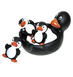 Gumová zvířátka do vany - tučňáci, set 4ks