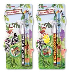 Set tužky+ořezávátko+guma zebra, žirafa