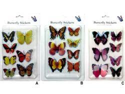 Samolepky motýl 7ks 3D 15x24cm (24)