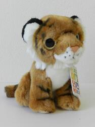 Tygr hnědý sedící, velké oči, plyš 20cm(6)