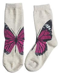 Dětské ponožky růžový motýl 35-38