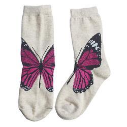 Dětské ponožky růžový motýl 19-22