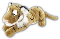 Tygr hnědý ležící, plyš 60cm