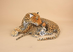 Leopard ležící s mládětem 90cm (7ks/karton)