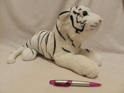Tygr bílý 45cm ležící plyš (28/karton)