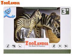 Zebra s mládětem Zoolandia 5-1cm v krabičce