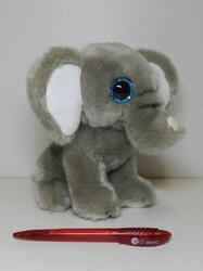 Slon sedící, velké oči, plyš 20cm - 1