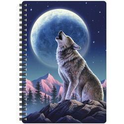 Notes 3D 14x21cm - vlk vyjící na měsíc (10)