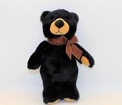 Medvěd černý s mašlí, plyš 43cm