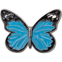 Magnet motýl  modrý kov 5cm(12ks/bal)