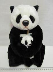 Panda s mládětem sedící plyš 27cm