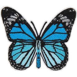Motýl nažehlovací modrý 5,5cm(24ks/bal)