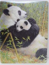 Pohlednice 3D 16cm - panda s mládětem (25)