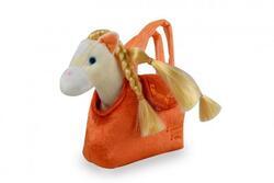 Kůň v kabelce/tašce oranžové plyš 18x20cm