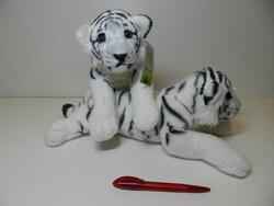 Tygr bílý ležící, plyš 40cm (80ks/karton)