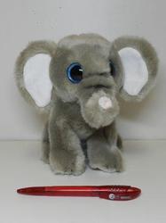 Slon sedící, velké oči, plyš 20cm - 2